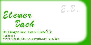 elemer dach business card